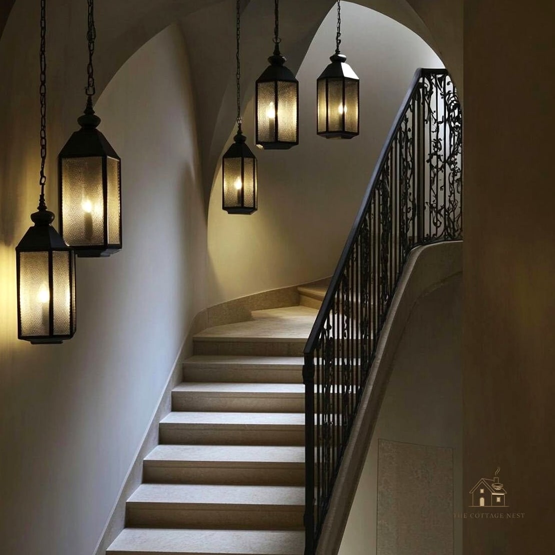 50 Clever Staircase Lighting Ideas for Every Style 24 Lantern-Style Pendants for Traditional Homes