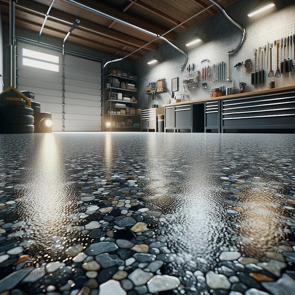 35 Chic Garage Floor Ideas for a Beautiful Home 36 Large-Format Concrete Tiles