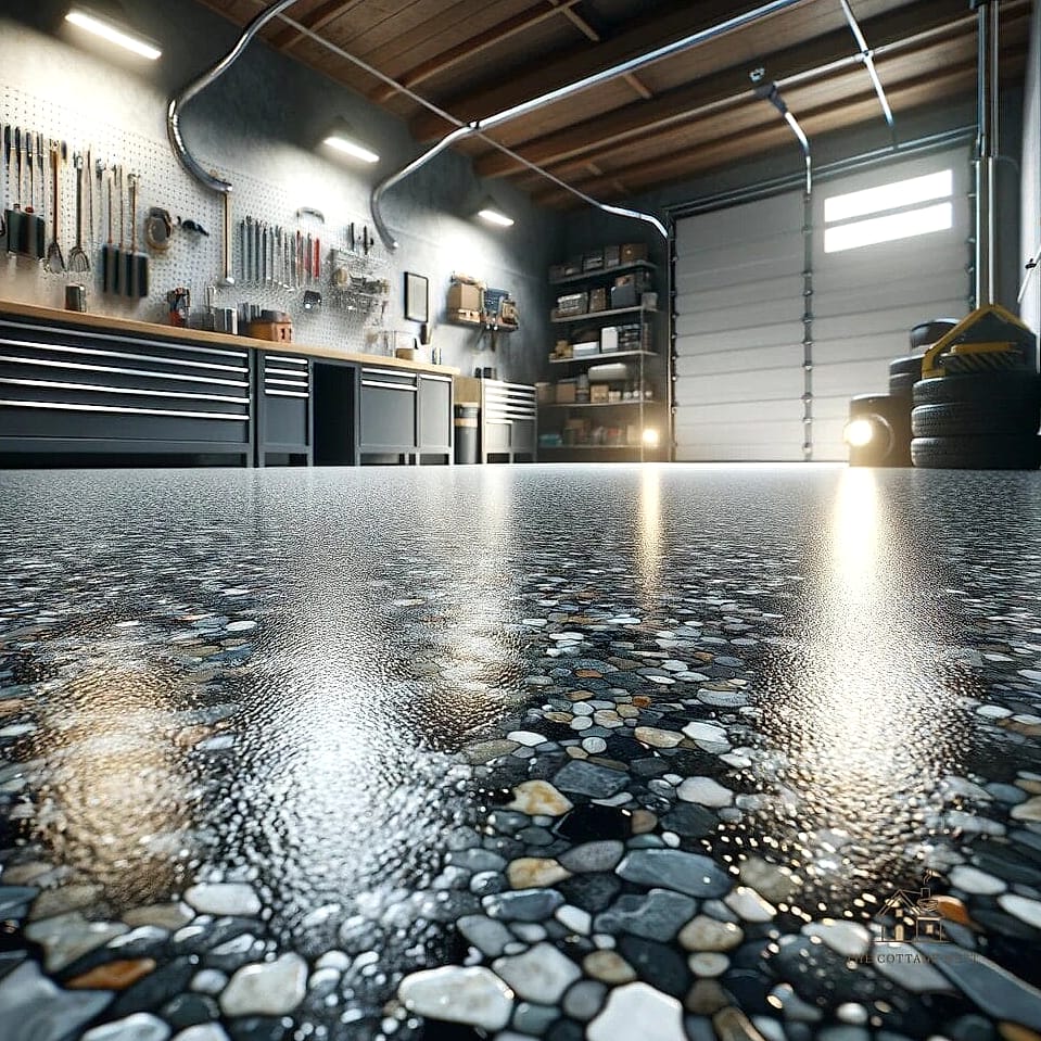 25 Chic Garage Floor Ideas for a Beautiful Home 22 Large-Format Concrete Look Tile
