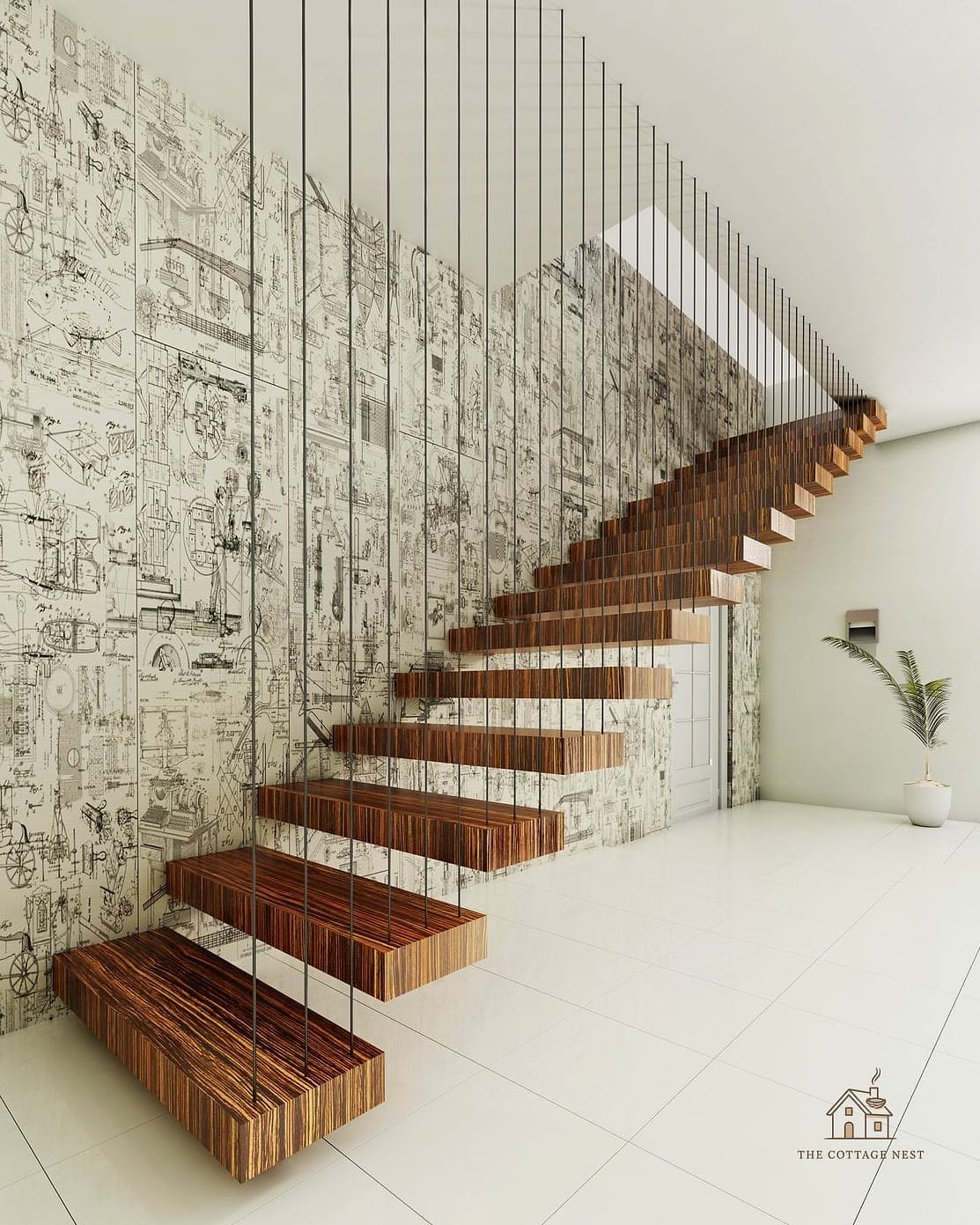 50 Clever Stairs Wall Decor Ideas for Every Style 26 Large Scale Nature Photography