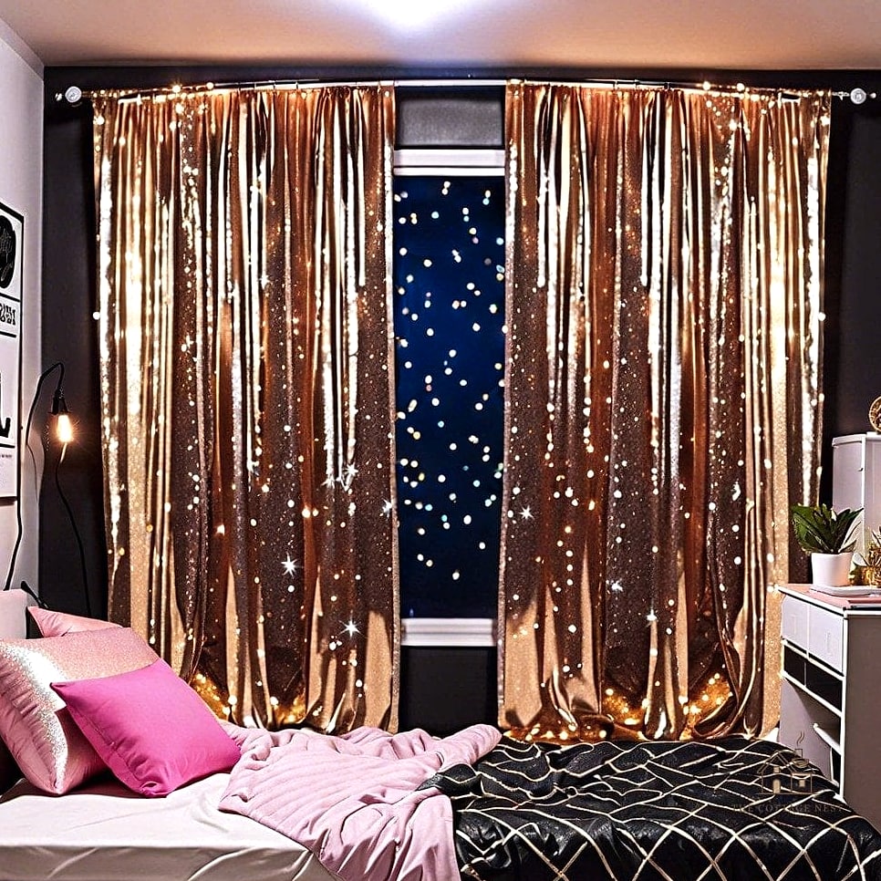 35 Brilliant Dorm Room Wall Decor to Copy Right Now 19 Layered Curtain Backdrop