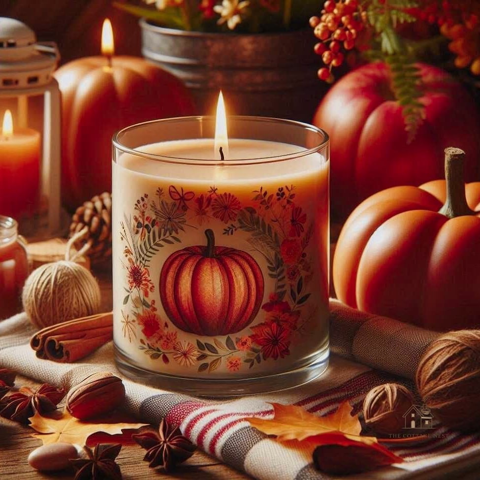 30 Dreamy Fall Hutch Decor Ideas to Try This Season 24 Layered Fall Scented Candle Display