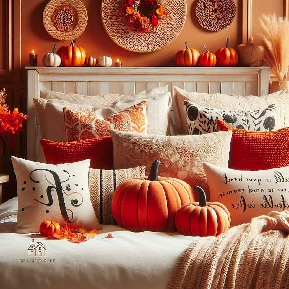 35 Stunning Fall Bedding You'll Absolutely Love 38 Layered Fall Bedding with Seasonal Throw Pillows