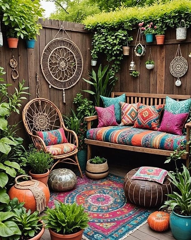 45 Brilliant Boho Garden Ideas to Copy Right Now 36 Layered Greenery with Varying Plant Heights