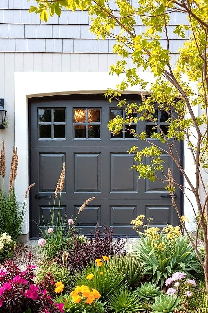 Layered Landscaping Around the Door