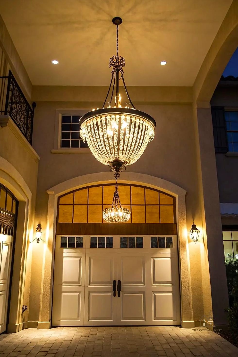 45 Stunning Garage Entryway Ideas You'll Absolutely Love 16 Layered Lighting With a Statement Fixture