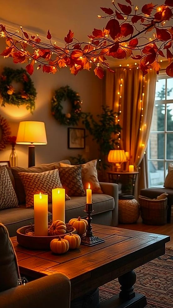 25 Stunning Fall Apartment Decor Ideas You'll Absolutely Love 13 Layered Lighting with Warm Bulb Temperatures