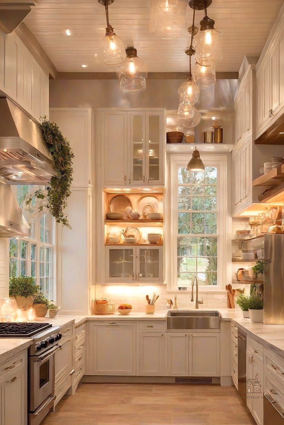 30 Stunning Fall Kitchen Decor Ideas That'll Make You Want to Cook All Season 14 Layered Lighting with Warm Bulbs