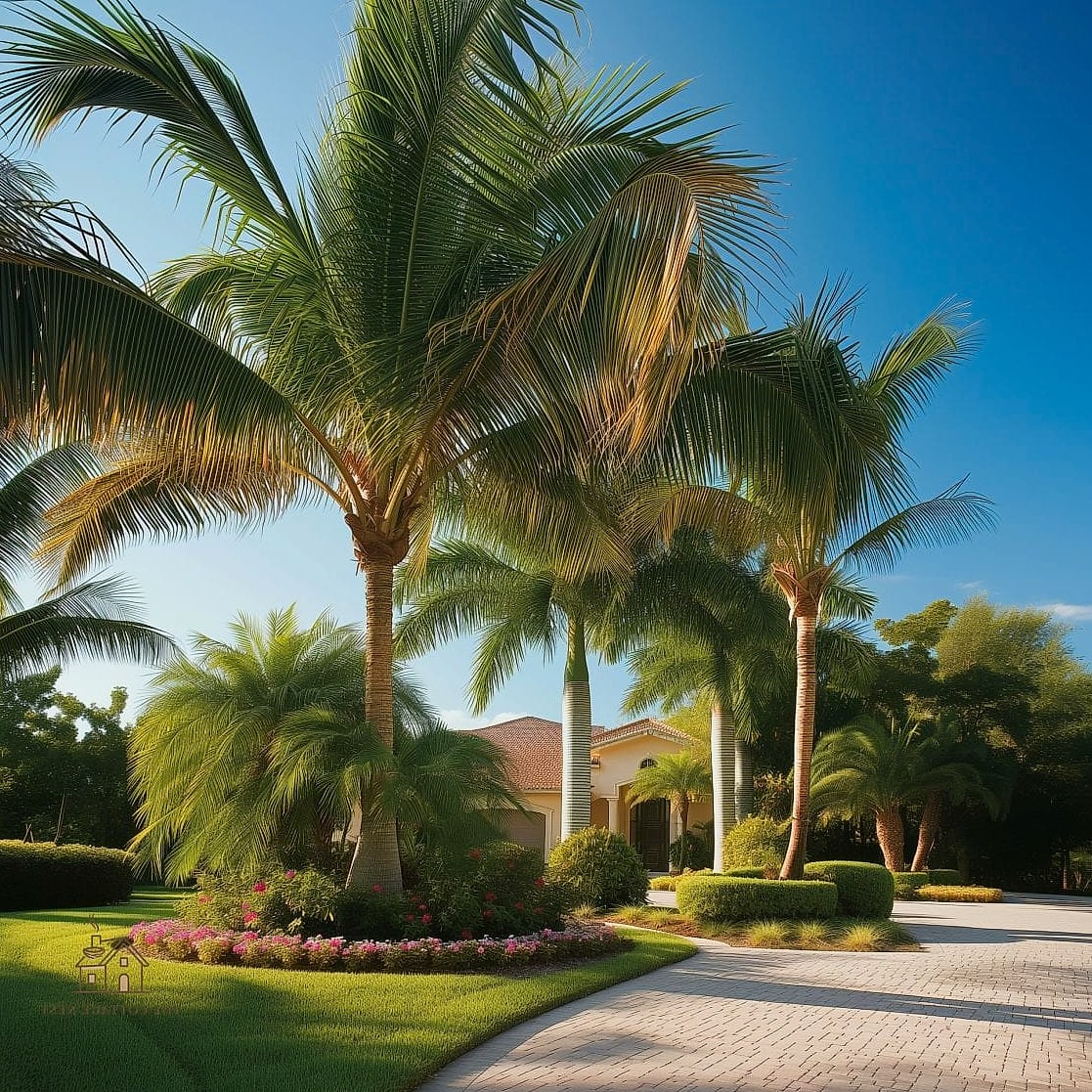 30 Dreamy Florida Landscaping Ideas to Try This Season 7 Layered Palm Tree Grove