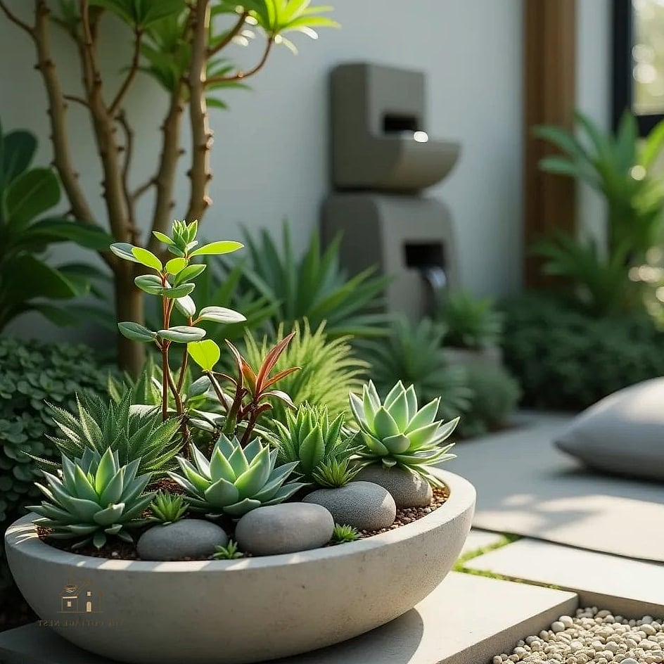 40 Cozy Modern Garden Ideas Worth Pinning 29 Layered Potted Succulents