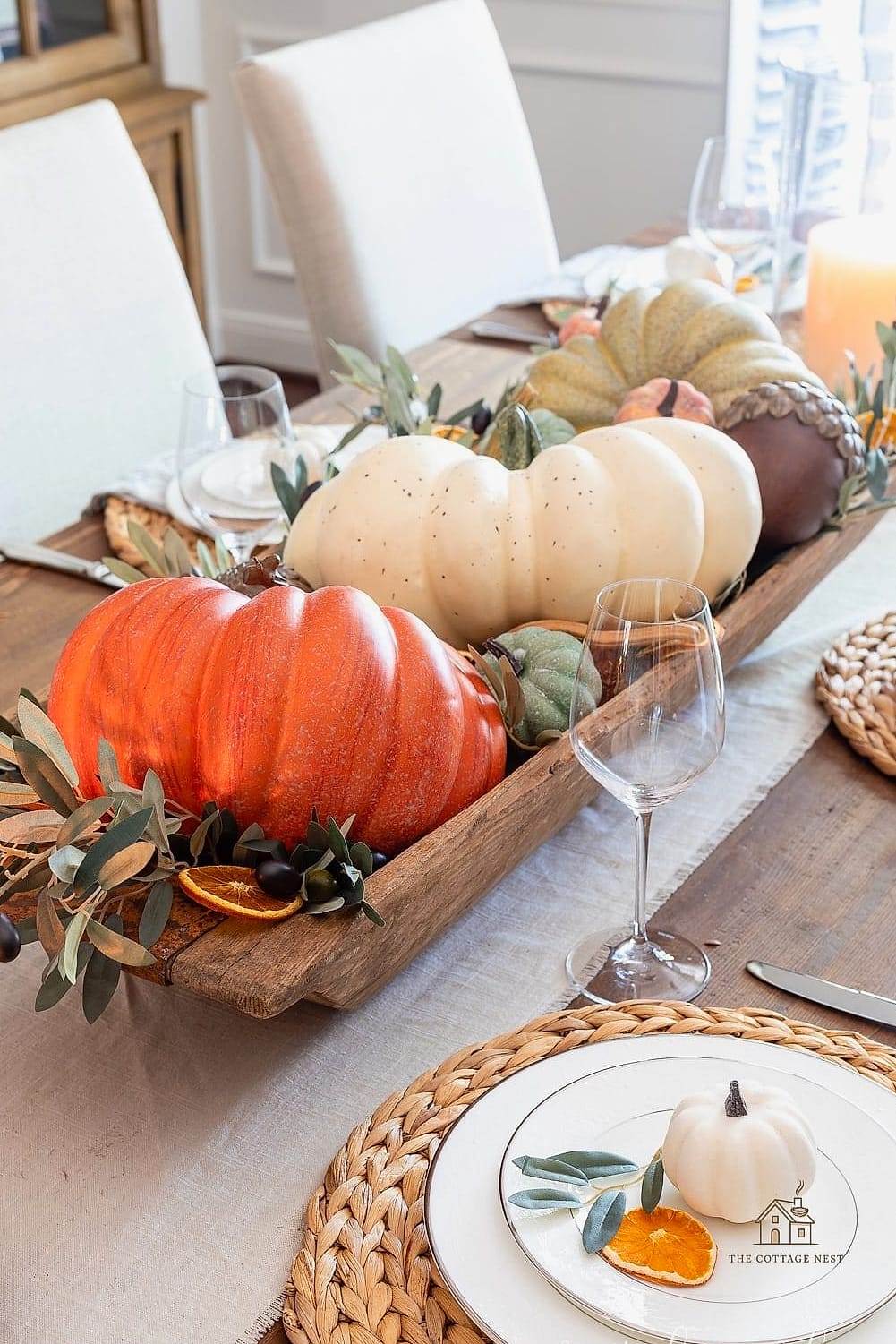 30 Quick Diy Fall Table Centerpieces on a Budget 25 Layered Pumpkin Stack