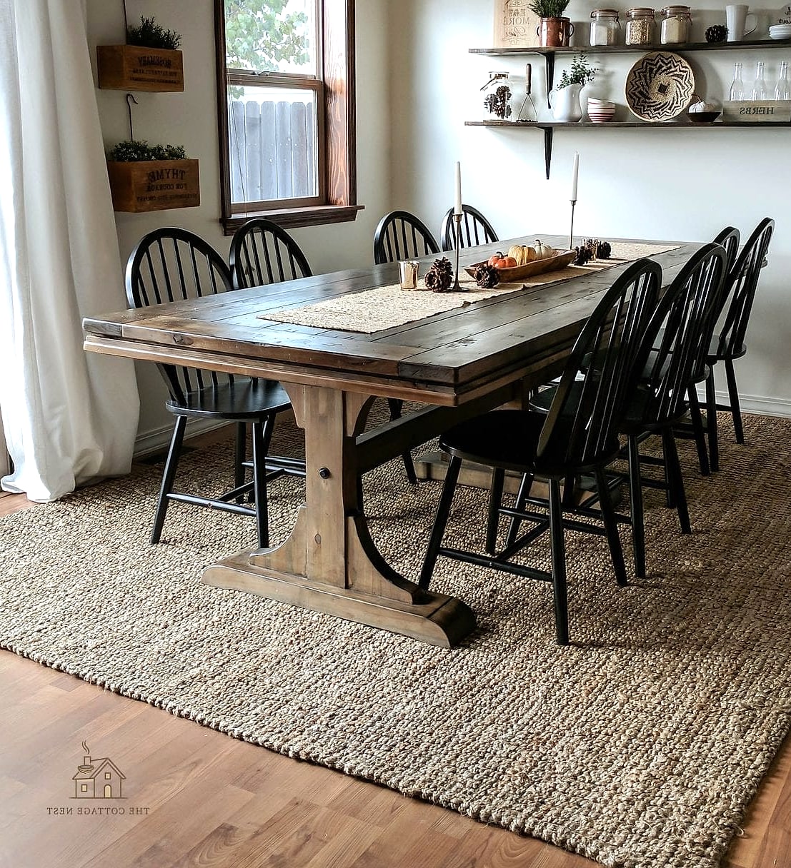 40 Beautiful Dining Room Table Decor Ideas to Transform Your Space 24 Layered Rugs Under the Table