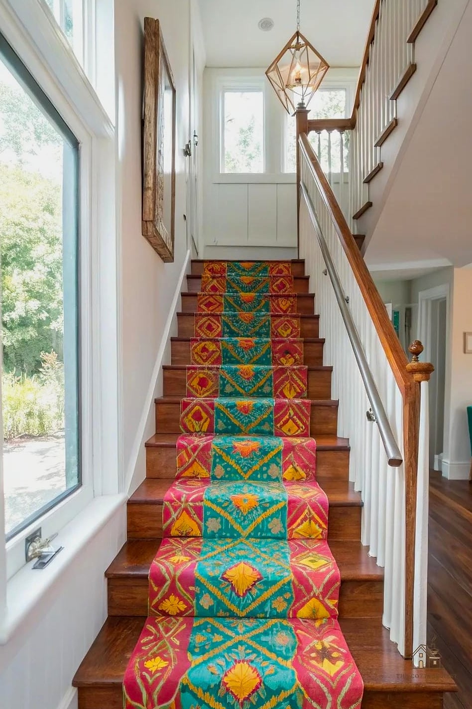 35 Brilliant Small Entryway Rug Ideas to Copy Right Now 33 Layered Runner With Stair Landing