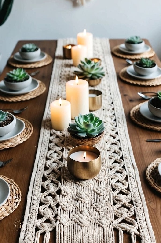 40 Cozy Boho Dining Room Decor Ideas Worth Pinning 40 Layered Table Centerpiece Trays