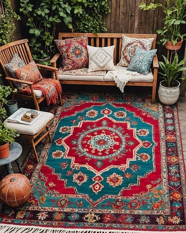 45 Brilliant Boho Garden Ideas to Copy Right Now 2 Layered Textile Seating Nooks