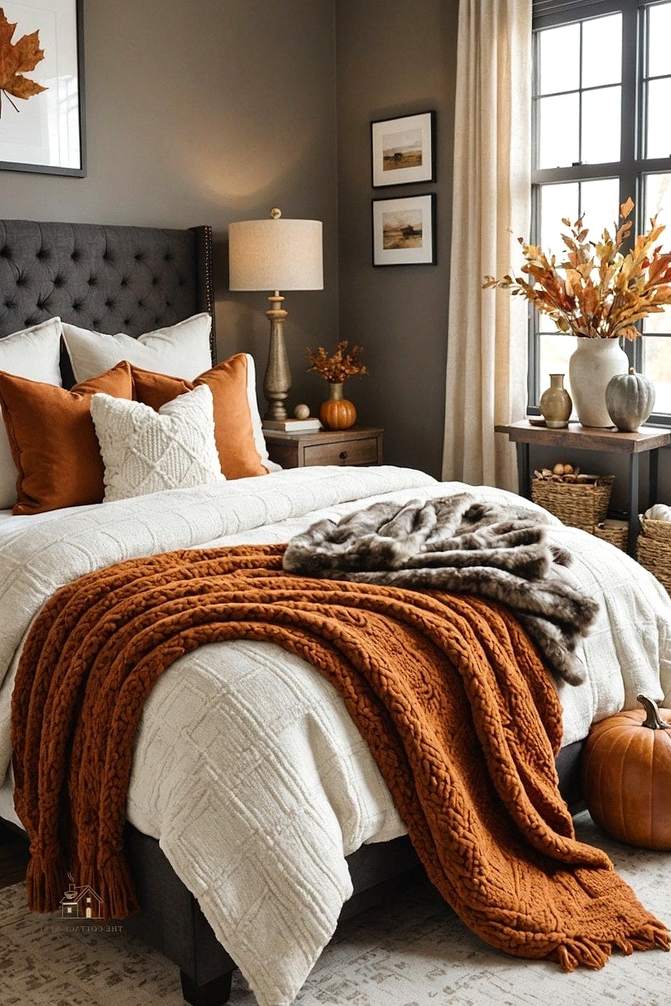 25 Stunning Fall Apartment Decor Ideas You'll Absolutely Love 2 Layered Throw Blankets in Rich Autumn Tones