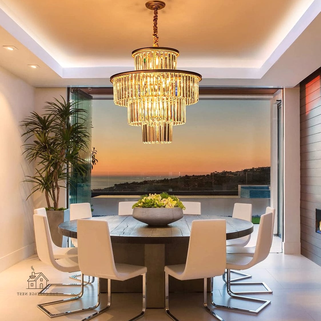 50 Cozy Dining Room Lighting Over Table Worth Pinning 16 Layered Two-Tier Chandelier