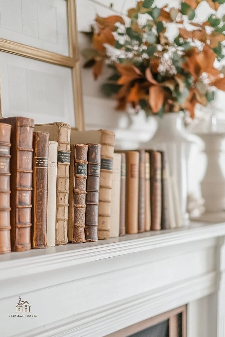 Leather-Bound Accents for a Study Feel