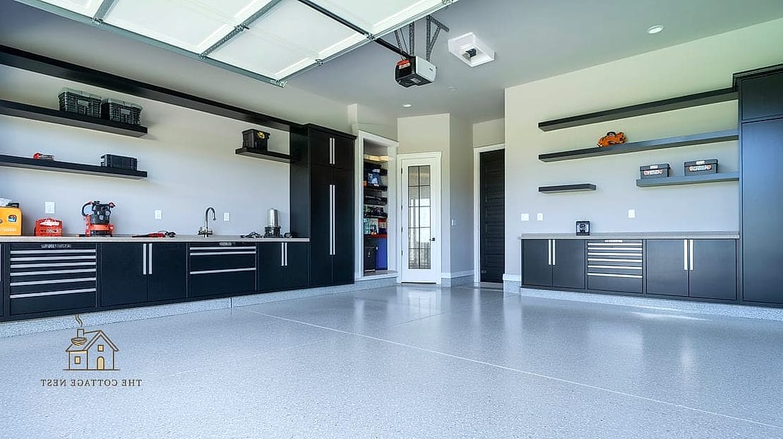 35 Chic Garage Floor Ideas for a Beautiful Home 28 Light Gray with Subtle Fleck Blend