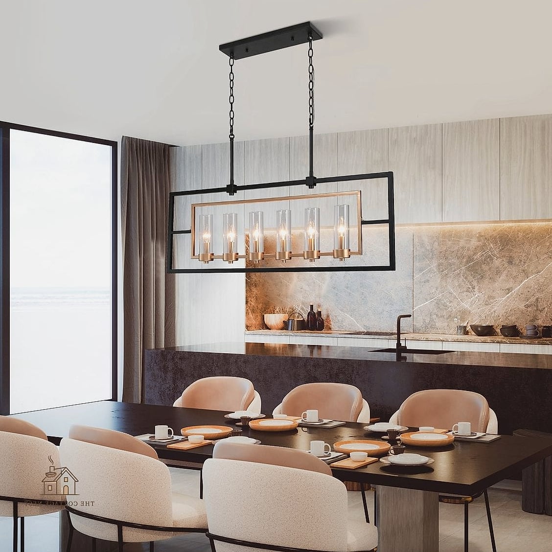 25 Creative Dining Room Chandelier Ideas That Will Inspire You 6 Linear Chandelier Over a Rectangular Table