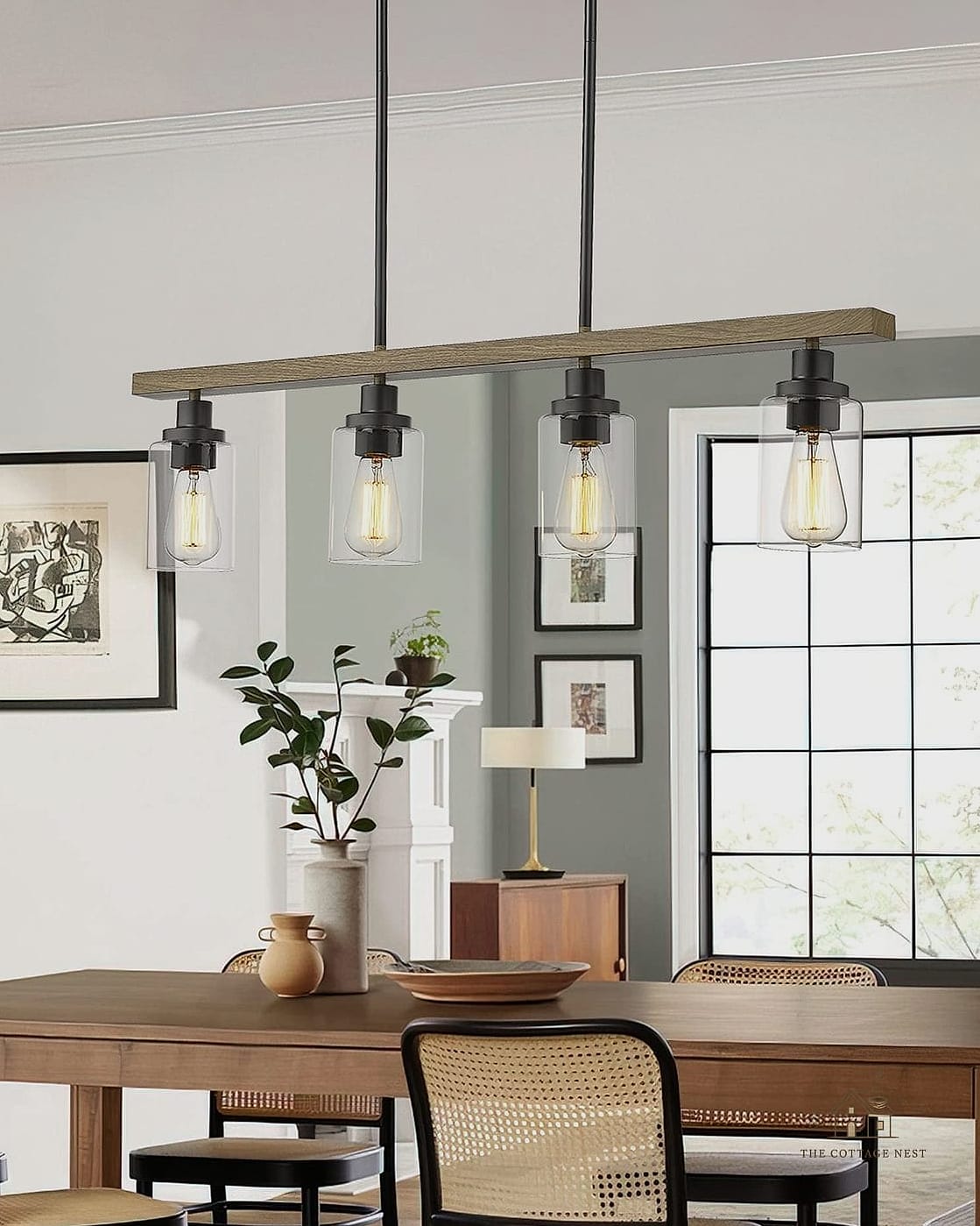 45 Brilliant Farmhouse Dining Room Lighting Ideas to Copy Right Now 7 Linear Chandelier for Long Tables