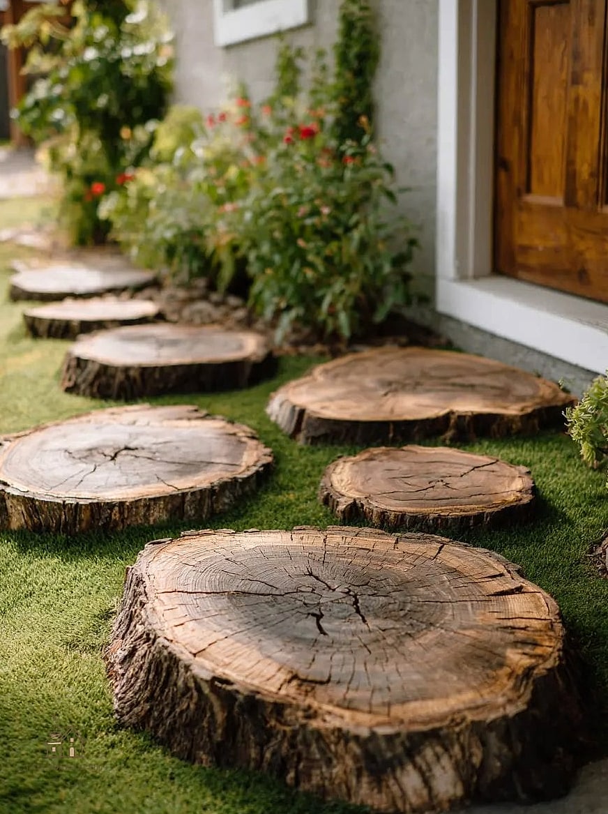 Log Slice Stepping Stones