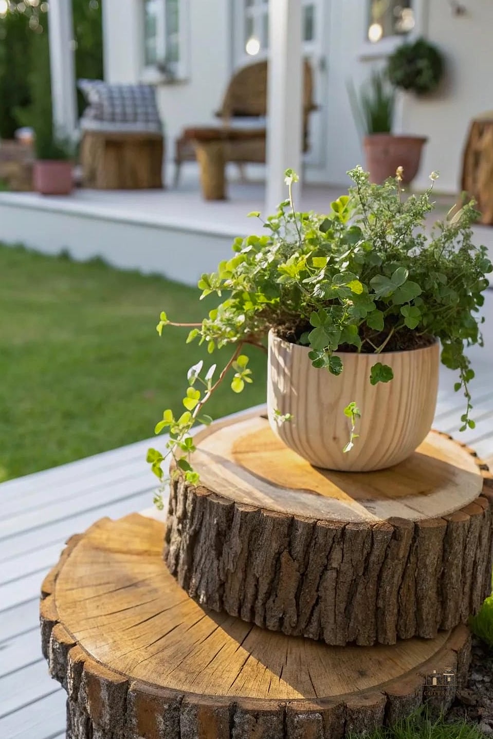 Log Slice Plant Stands