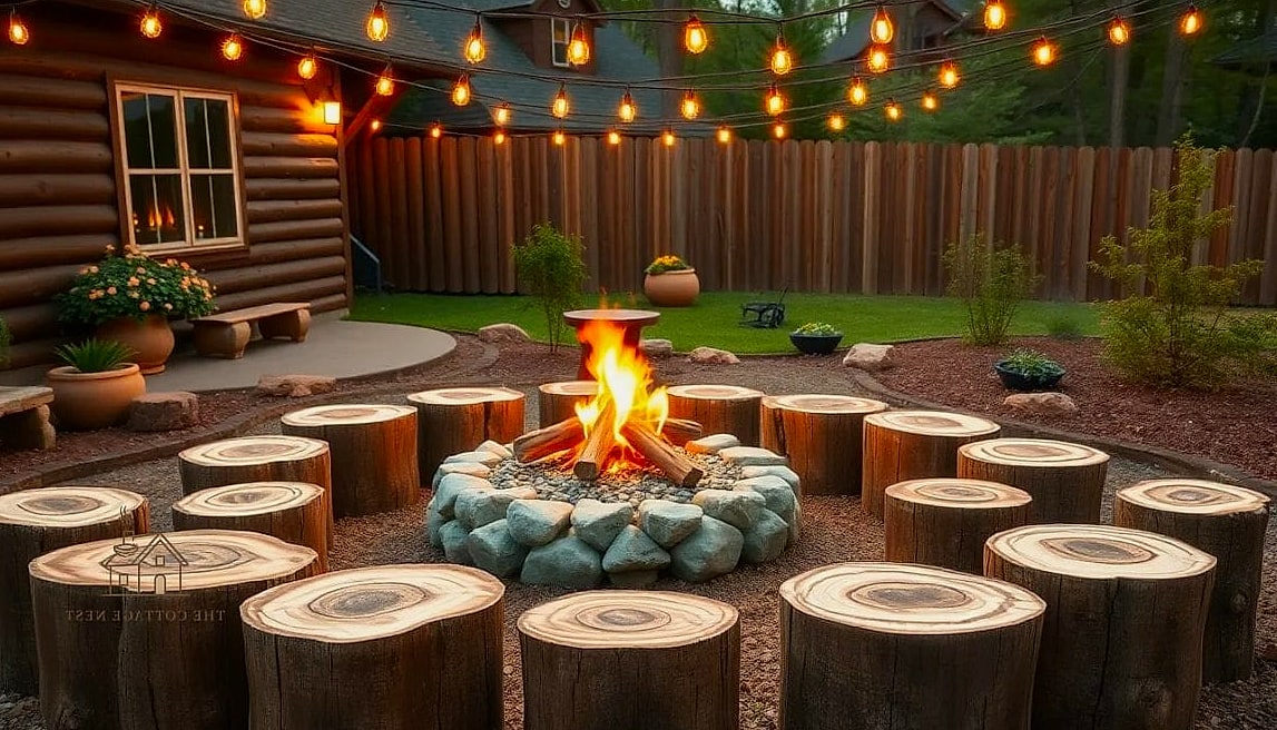 Log Slice Mosaic Patio Flooring