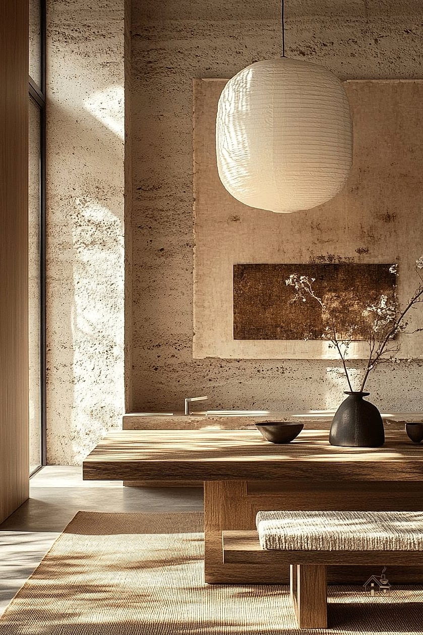 45 Gorgeous Japandi Dining Room Ideas That Are Totally Doable 17 Low Lighting with Dimmers