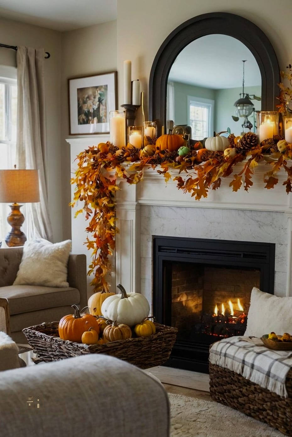 25 Stunning Fall Apartment Decor Ideas You'll Absolutely Love 18 A Mantel or Shelf Styled with Seasonal Layers