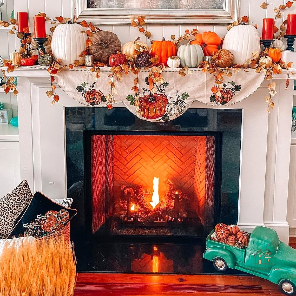 20 Clever Fall Decor Ideas For The Home for Every Style 18 A Mantel Styled in Layers