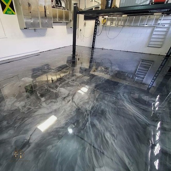 35 Chic Garage Floor Ideas for a Beautiful Home 30 Marble-Look Epoxy Flooring
