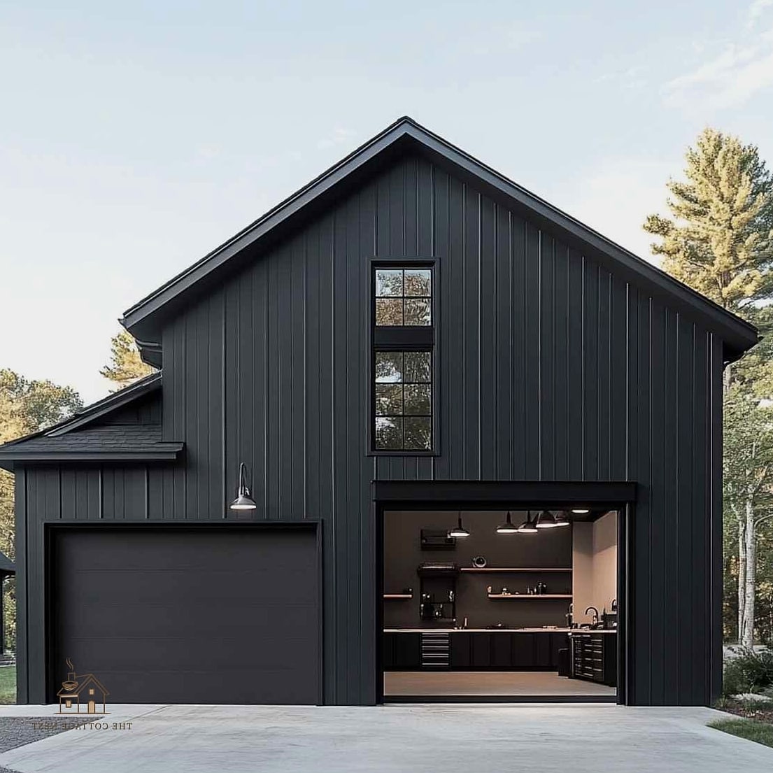 45 Chic Garage Painting Ideas for a Beautiful Home 13 Matte Black Walls for Drama