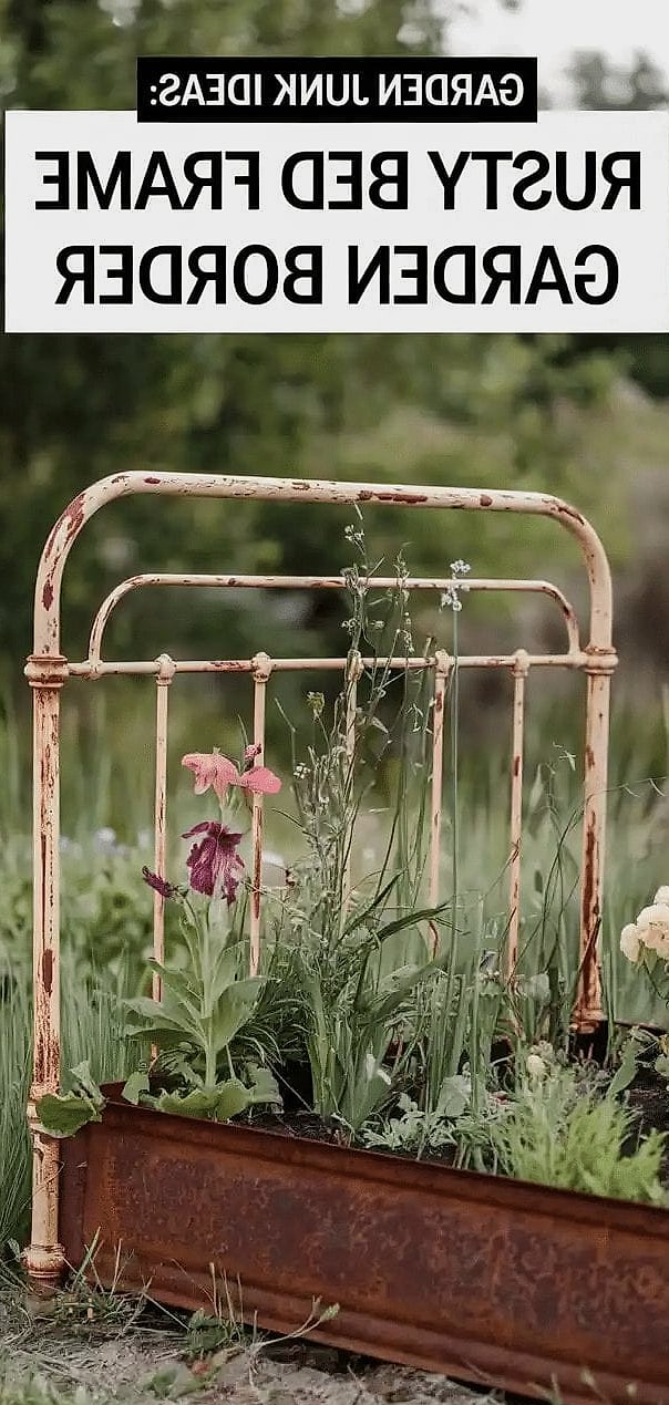 50 Clever Junk Garden Ideas Repurposed for Every Style 14 Metal Bed Frame Trellis Arch