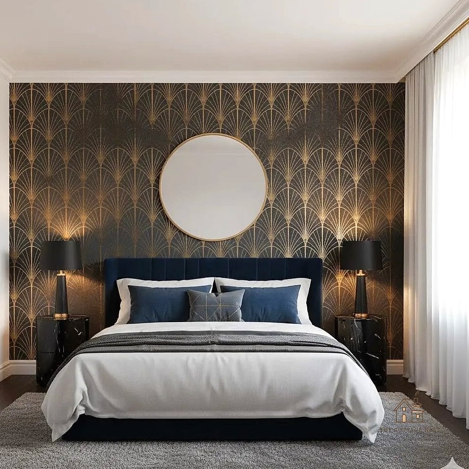 25 Stunning Bedroom Wallpaper Ideas You'll Absolutely Love 13 Metallic Accent Wallpaper