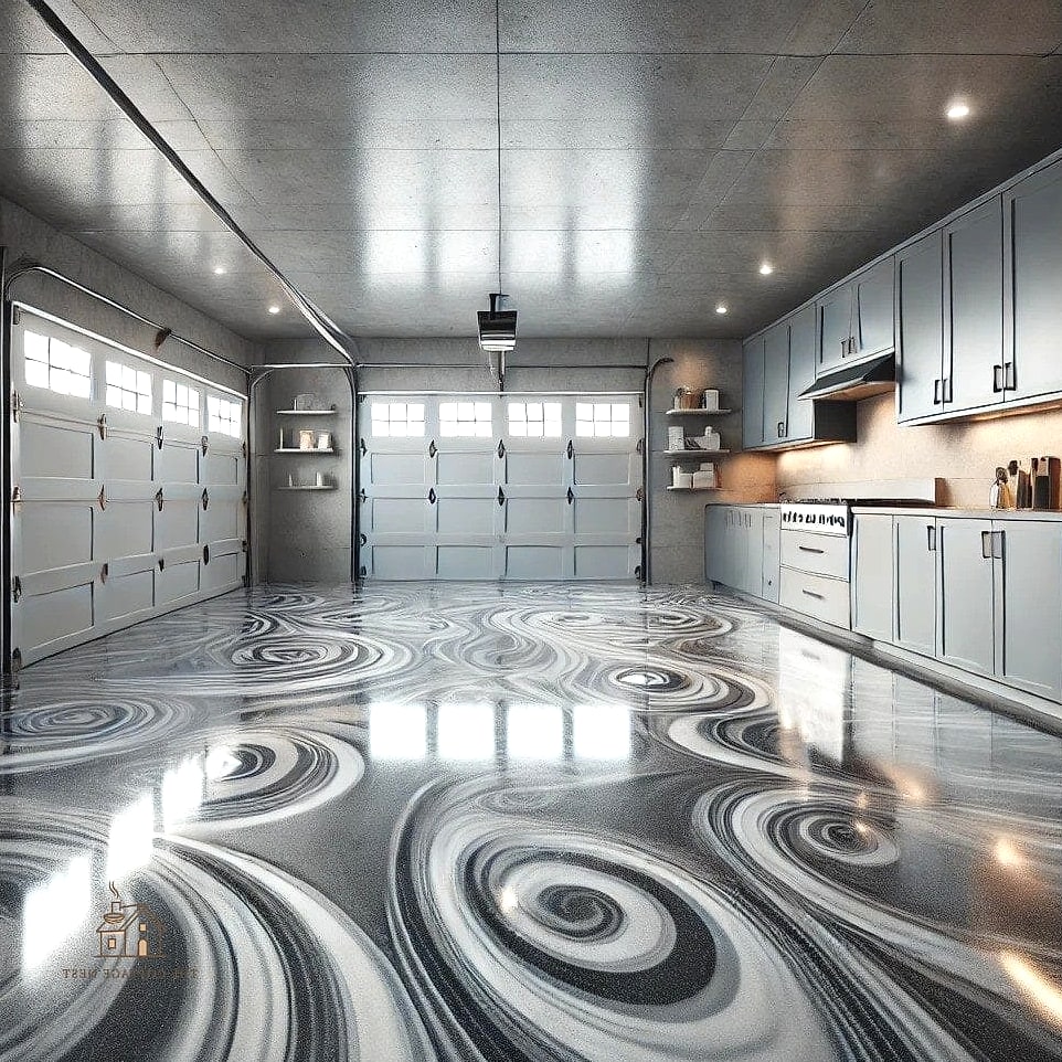 25 Chic Garage Floor Ideas for a Beautiful Home 3 Metallic Epoxy Swirls