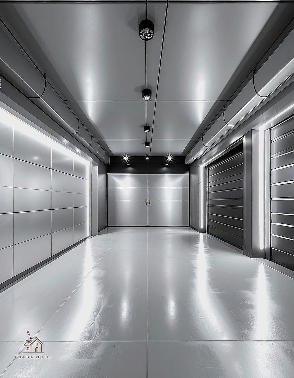 45 Chic Garage Painting Ideas for a Beautiful Home 24 Metallic Silver Accent Panel