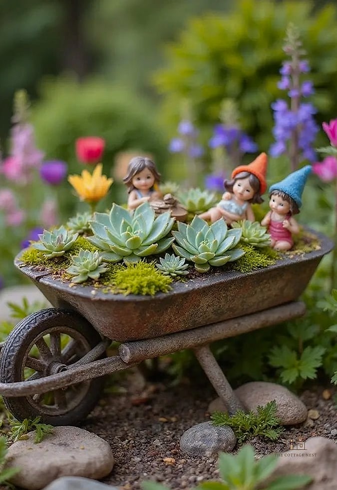 Miniature Fairy Garden Wheelbarrow