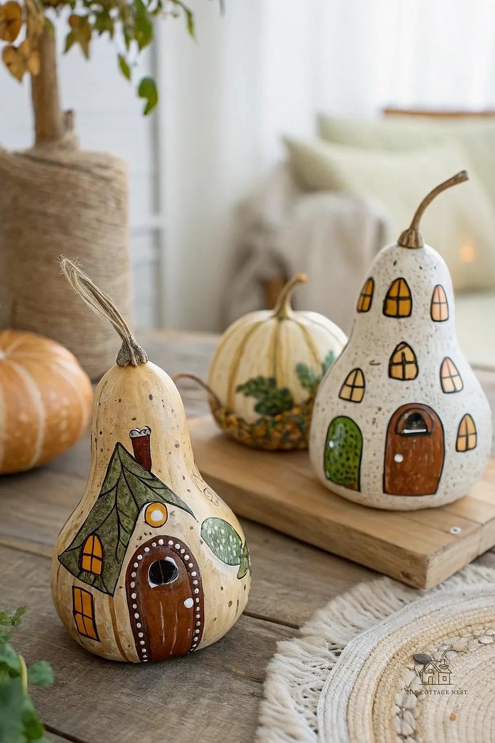 30 Dreamy Fall Hutch Decor Ideas to Try This Season 18 Mini Gourd Collection in a Bowl