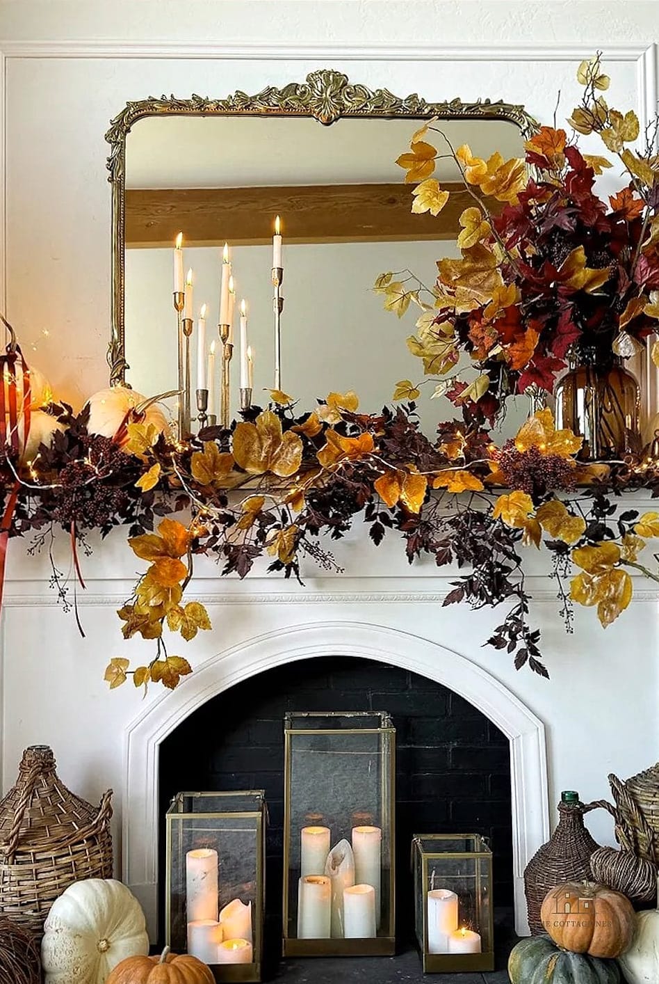 50 Amazing Fall Mantle Decor on a Budget 5 Mini Hay Bales as Accent Pieces