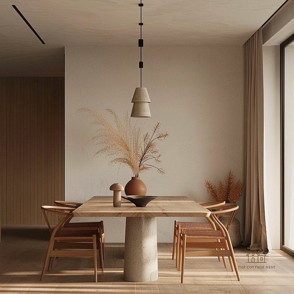 45 Brilliant Dining Room Table Centerpiece Ideas to Copy Right Now 30 A Minimalist Ceramic Bowl of Stones or Shells