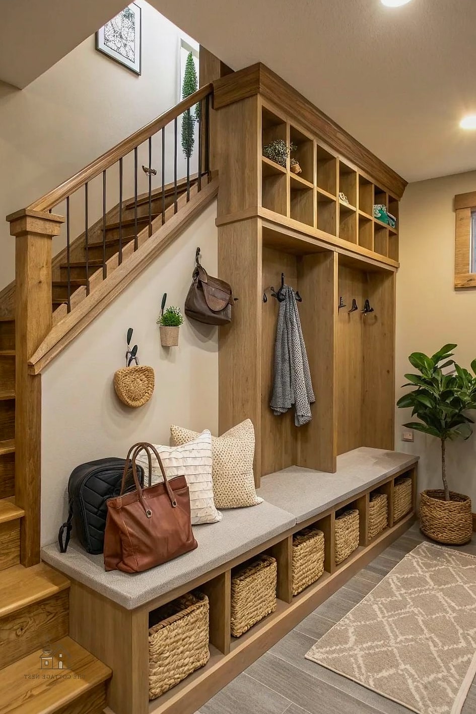 25 Gorgeous Under Stairs Ideas That Are Totally Doable 10 A Mini Mudroom Station