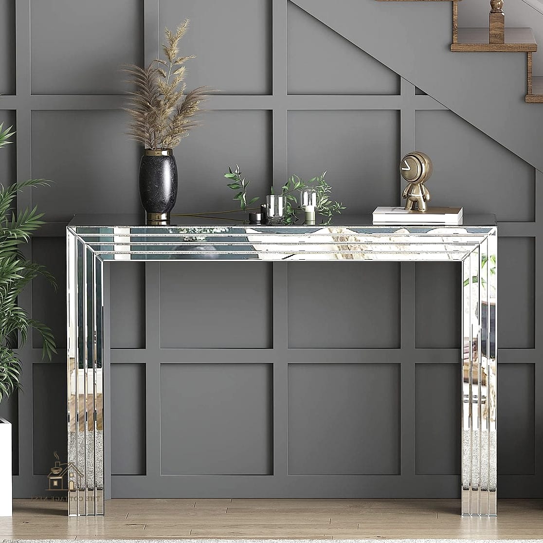 45 Creative Entryway Mirror Ideas That Will Inspire You 6 Mirrored Console Table for Double Duty