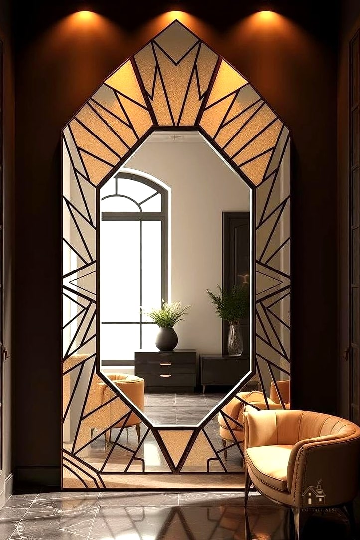 45 Creative Entryway Mirror Ideas That Will Inspire You 41 Mirror with a Faceted or Beveled Edge
