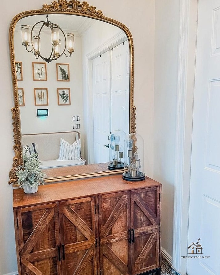 45 Creative Entryway Mirror Ideas That Will Inspire You 24 Mirror Framed with String Lights