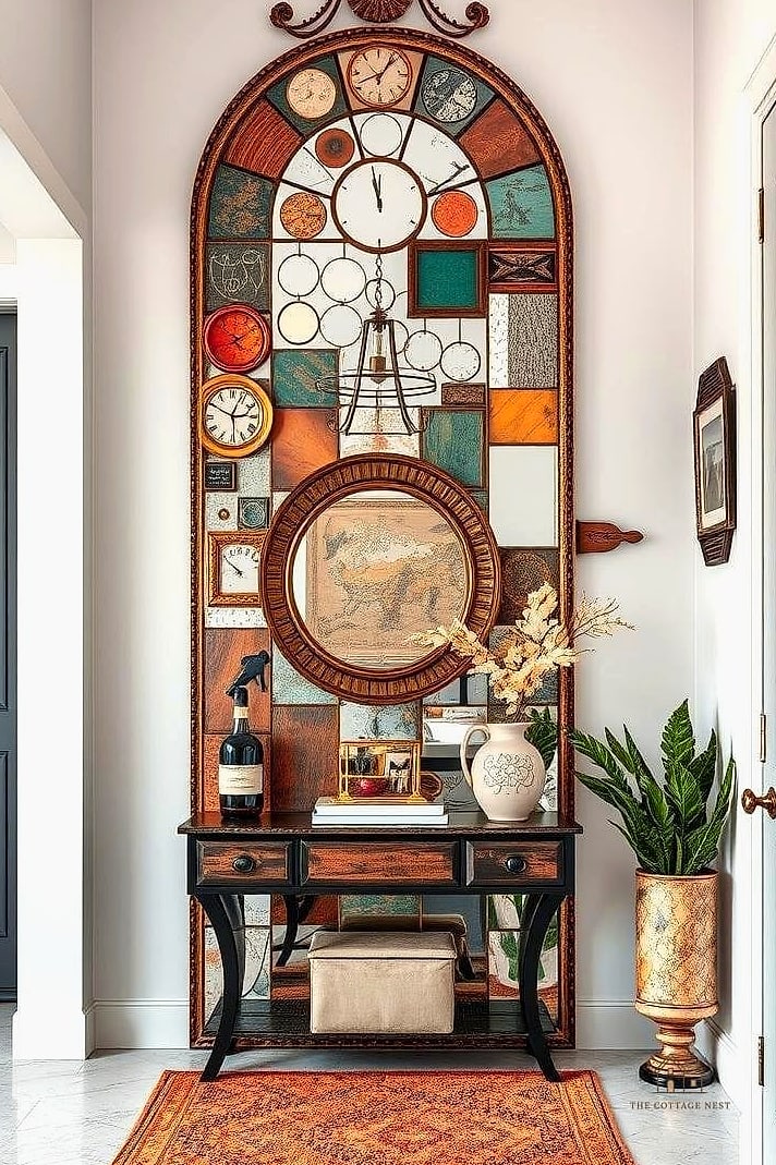 45 Creative Entryway Mirror Ideas That Will Inspire You 45 Mirror Grouped with Family Photos in Matching Frames