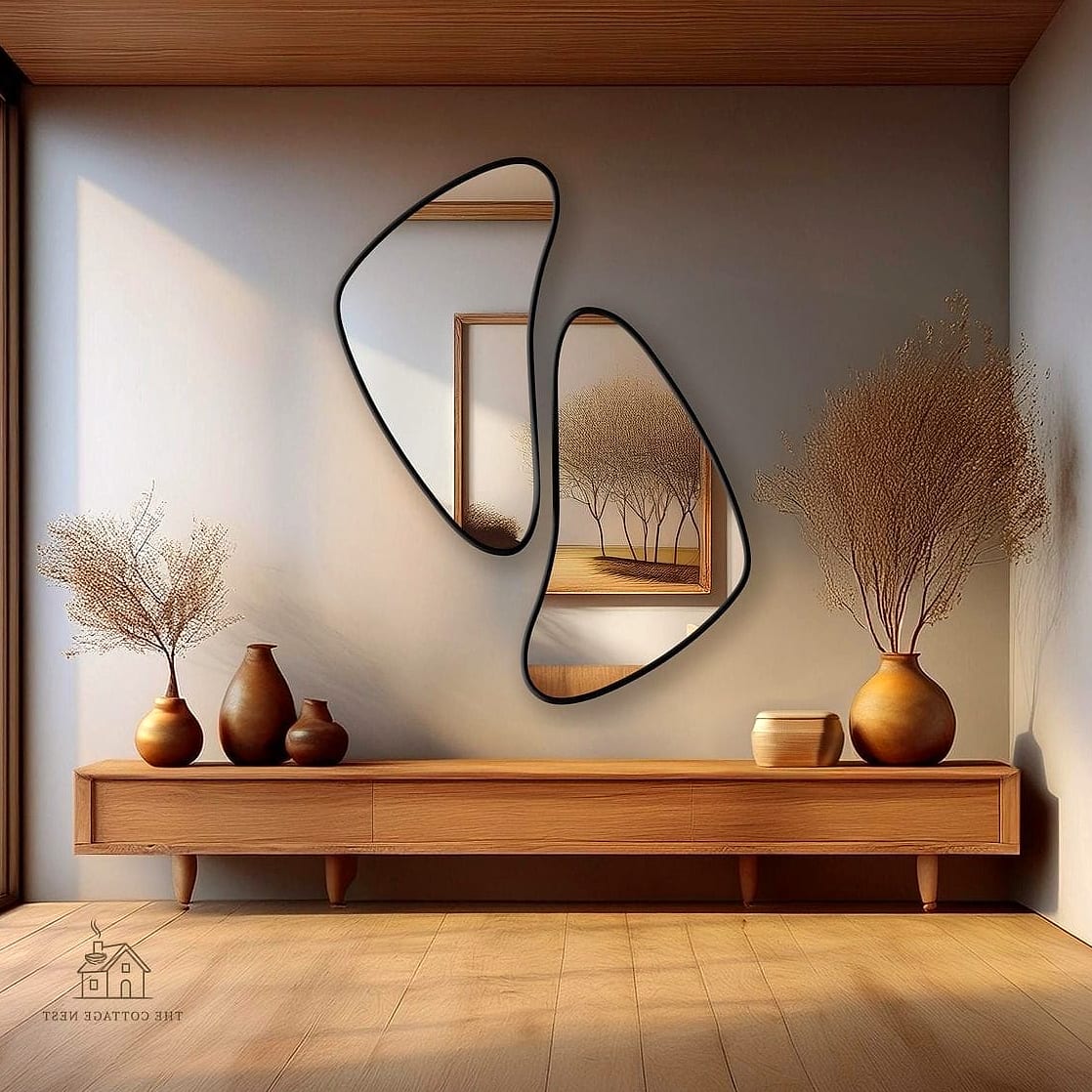 45 Creative Entryway Mirror Ideas That Will Inspire You 28 Mirror in an Irregular or Asymmetrical Shape