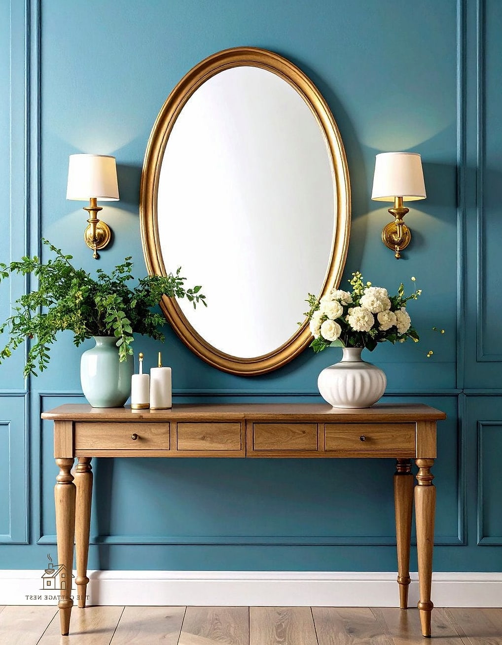 45 Creative Entryway Mirror Ideas That Will Inspire You 9 Mirror Paired with Wall Sconces