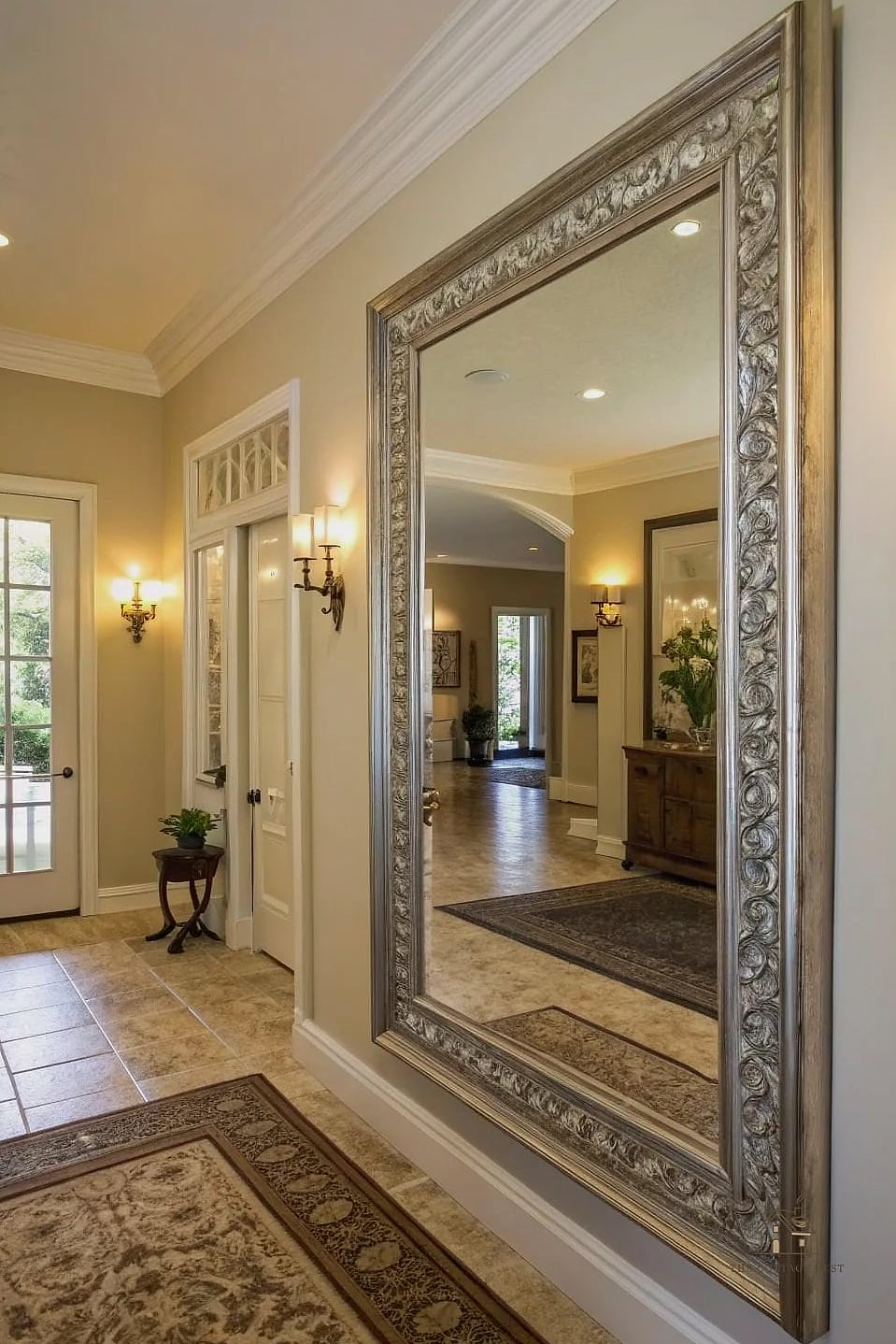45 Creative Entryway Mirror Ideas That Will Inspire You 23 Mirror Positioned to Reflect a Window