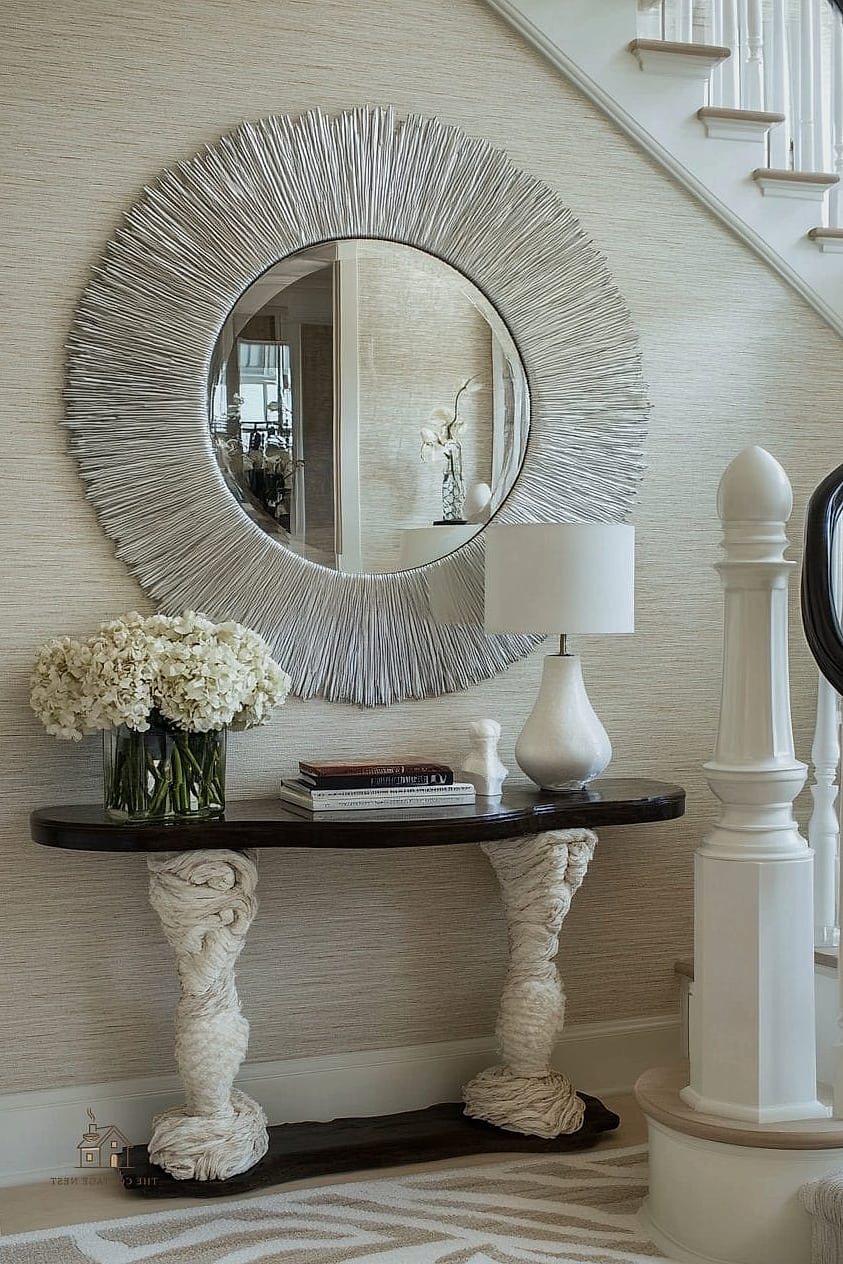 45 Creative Entryway Mirror Ideas That Will Inspire You 29 Mirror with a Scalloped or Ruffled Frame